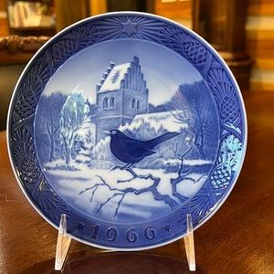Royal Copenhagen Blue & White Annual Christmas Plate - 1966